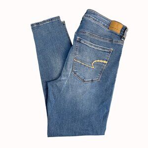 American Eagle Womens Hi Rise Jegging Stretch Blue Denim Jeans Size 14 Short